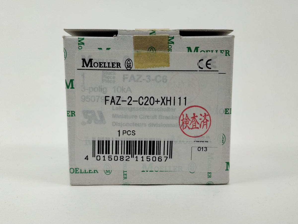 Moeller FAZ-2-C20 with FAZ/FIP-XHI11 Miniature Circuit Breaker