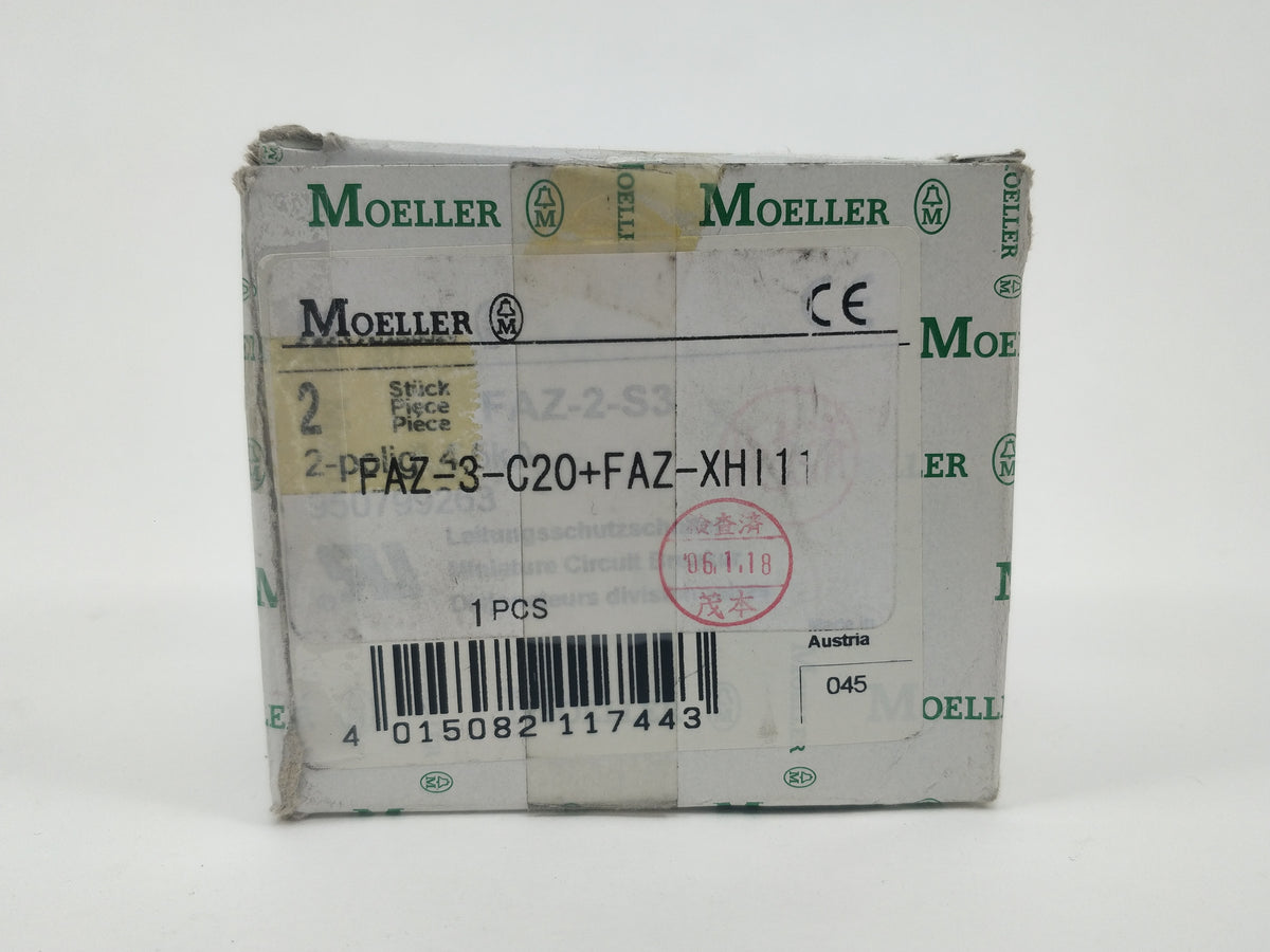 Moeller FAZ-3-C20 with FAZ-XHI11 Circuit Breaker