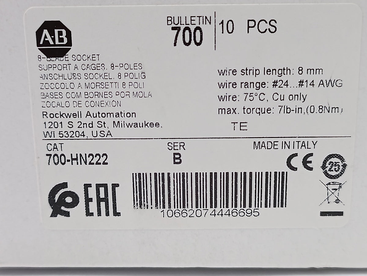 Ab 700-HN222 SER. B 8-Blade Socket 10 pieces