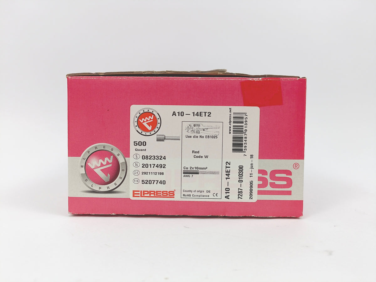 Elpress 7287-010300 A10-14ET2 TWIN Terminal Tube 500 Pcs. Batch