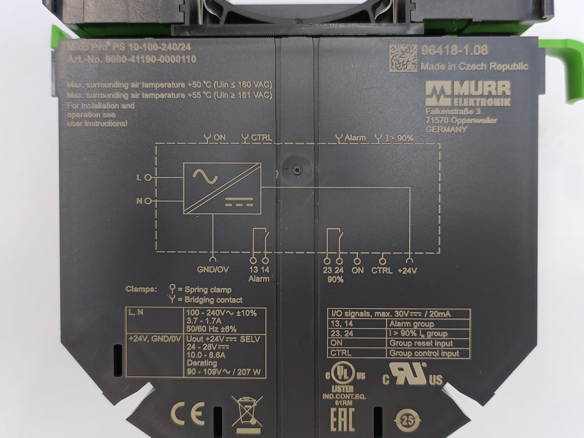 MURR Elektronik 9000-41190-0000110 Mico Pro PS 10-100-240/24 Power Supply