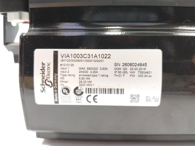 Schneider Electric VIA1003C31A1022 Servo Motor, 680VDC, 3,6A