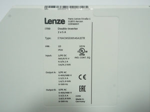 Lenze E70ACMSE0054SA2ETR i700 Double-Inverter 565/675V