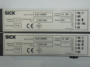 Sick 2032042 / 2032041 ELGS1-0100D531 + ELGE1-0100P531 Light Curtain Pair