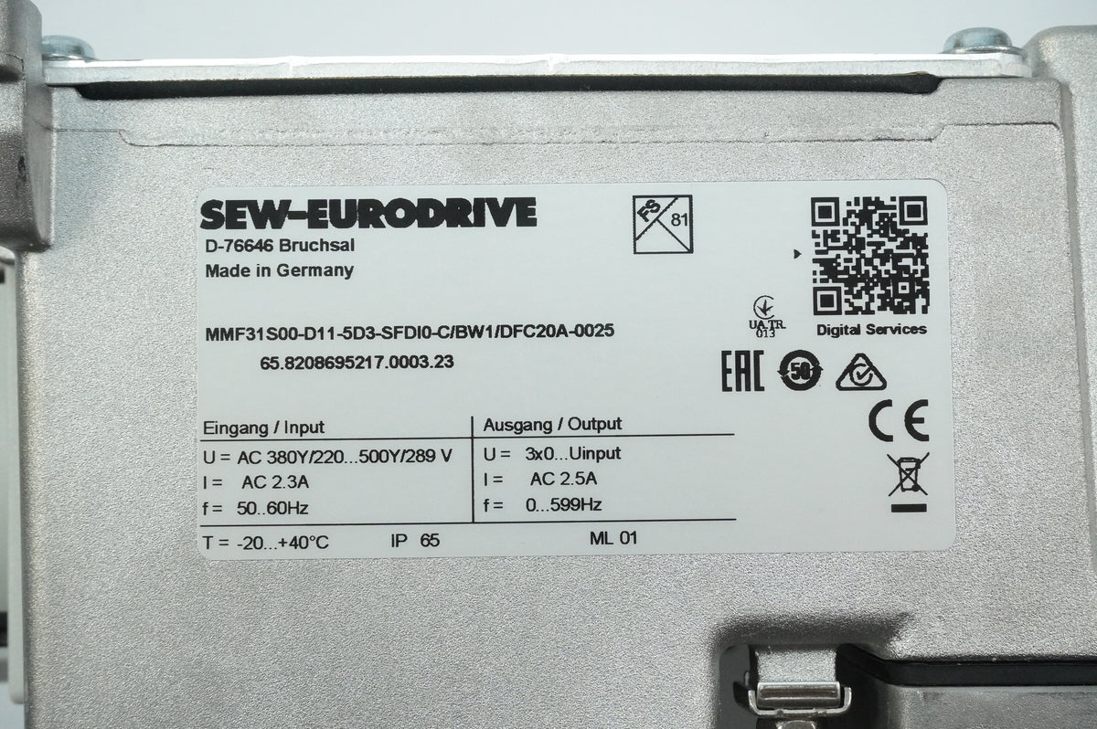 SEW Eurodrive MMF31S00-D11-5D3-SFDI0-C/BW1/DFC20A-0025 Frequency Inverter Unit