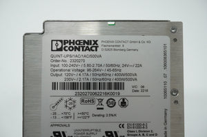 Phoenix Contact 2320270 QUINT-UPS/1AC/1AC/500VA DIN Uninterruptible Power Supply