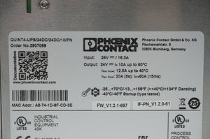Phoenix Contact 2907068 QUINT4-UPS/24DC/24DC/10/PN Uninterruptible Power Supply
