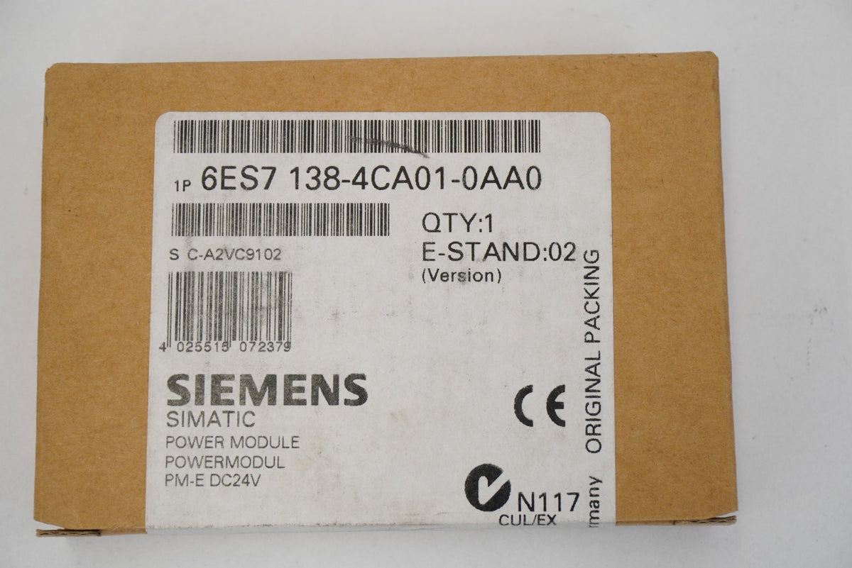 Siemens 6ES7138-4CA01-0AA0 SIMATIC DP, PM-E Power Module for ET 200S