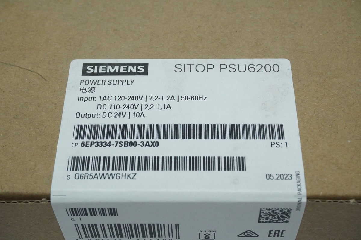 Siemens 6EP3334-7SB00-3AX0 SITOP PSU6200 Power Supply 24V 10A