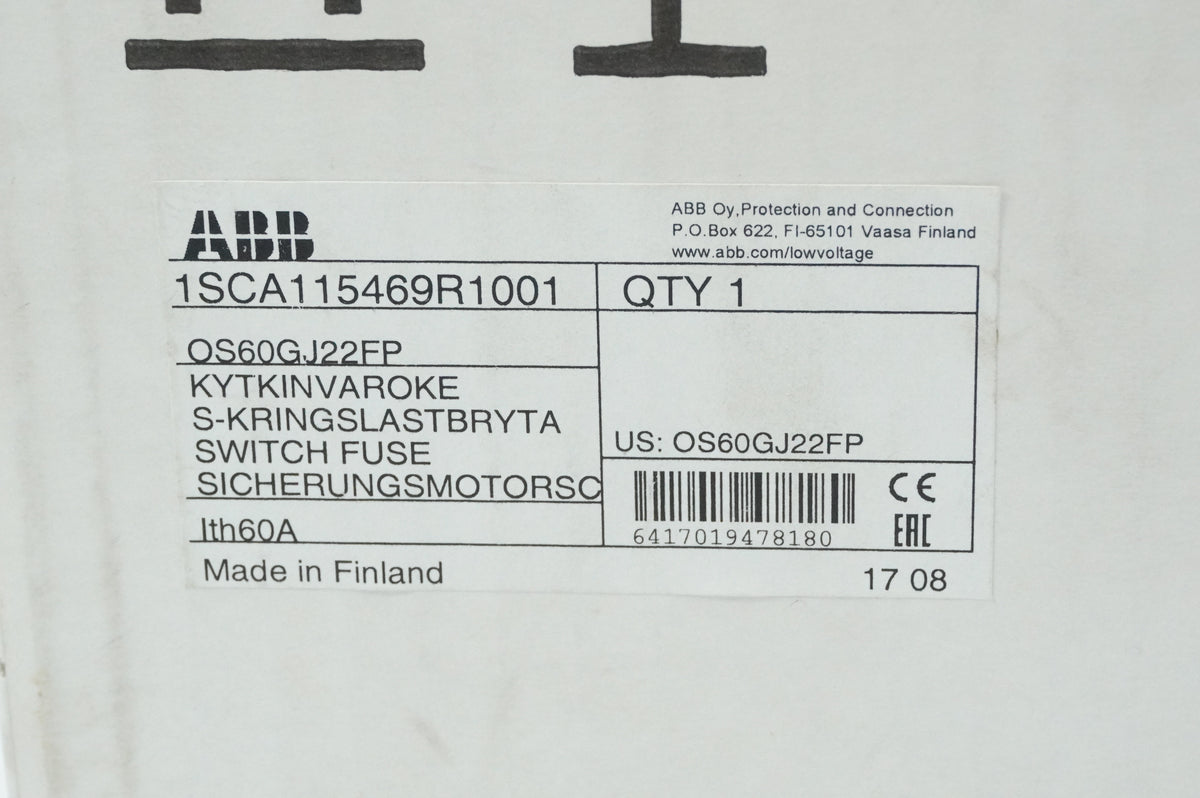 Abb OS60GJ22FP Switch Fuse 1SCA115469R1001