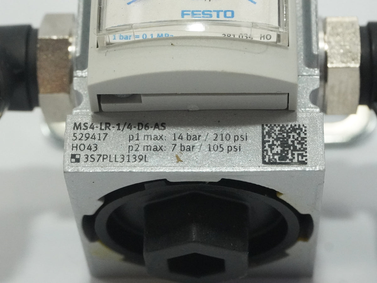 Festo 529417 MS4-LR-1/4-D6-AS Pressure Regulator