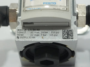 Festo 529417 MS4-LR-1/4-D6-AS Pressure Regulator