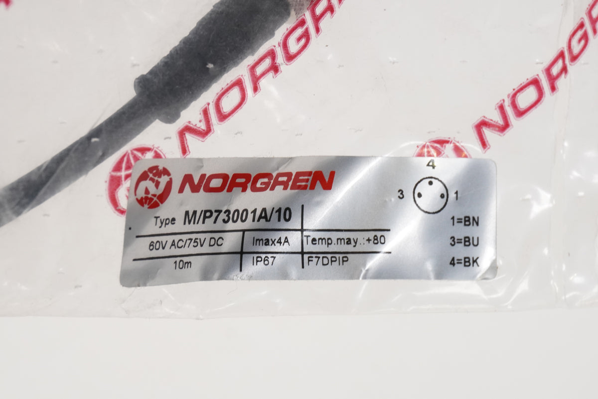 Norgren M/P73001A/10 M/50 Plug-in Connector Extension Sensor Cable 10m