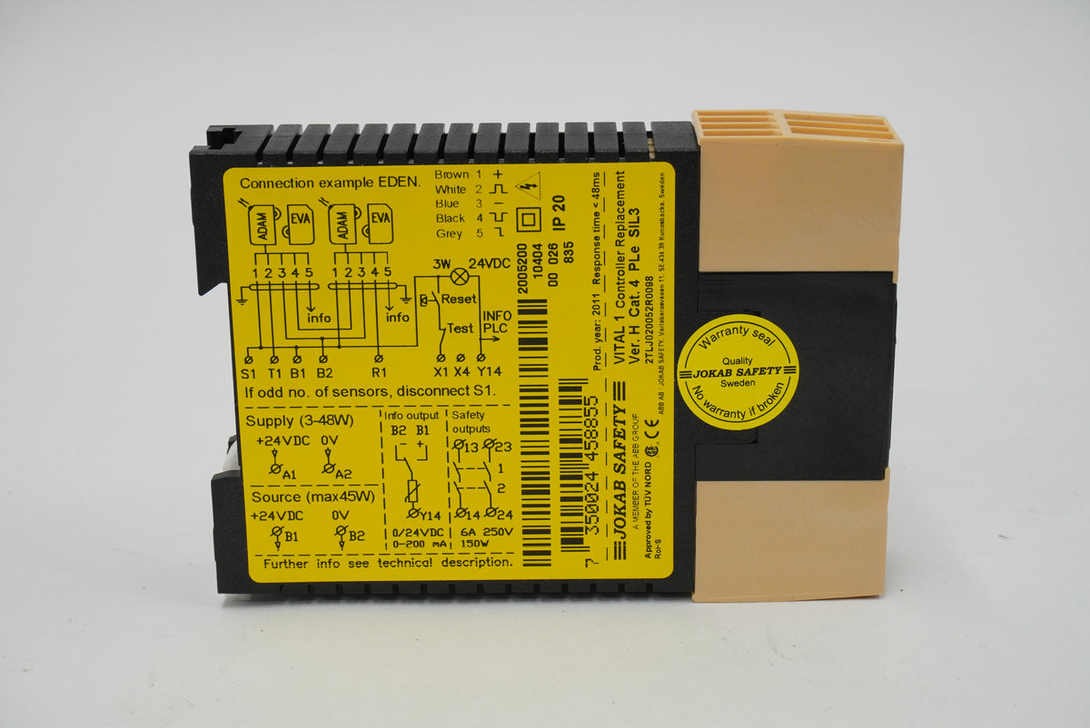 Jokab Safety 2005200 VITAL 1 Controller Replacement Ver. H Cat. 4 PLe SIL3