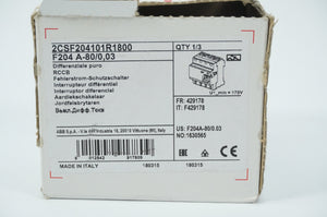 Abb 2CSF204101R1800 F204 A-80/0,03 RCCB Residual Current Circuit Breaker
