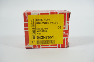 Danfoss 042N7551 Coil for Solenoid Valve 24V DC 15W AMP CONN
