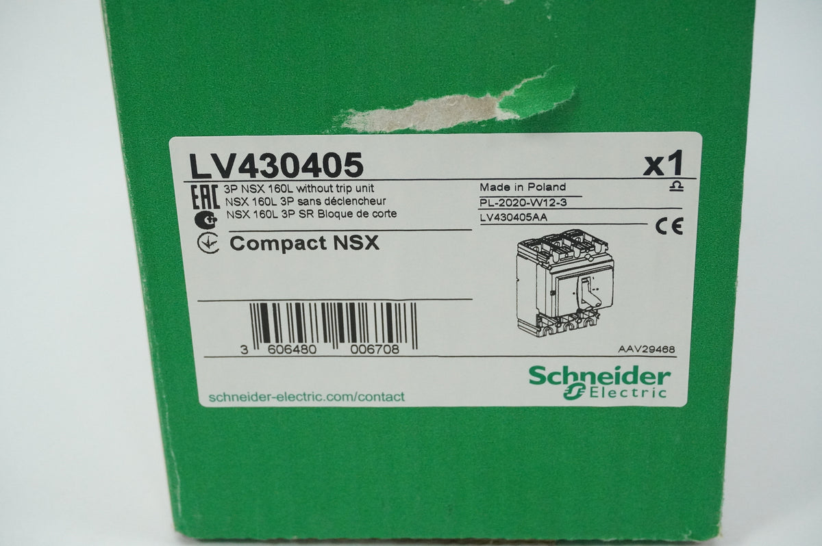 Schneider Electric LV430405 Compact NSX 160L 3P Without Trip Unit