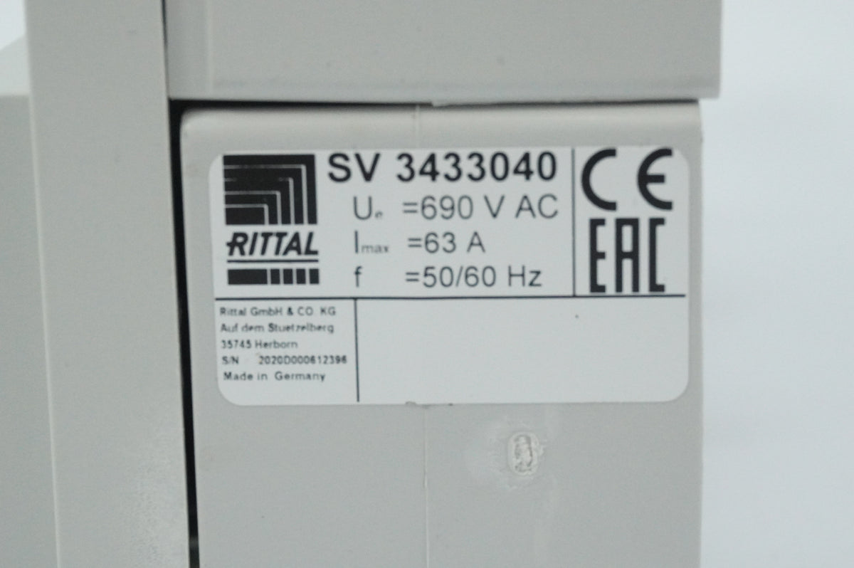 Rittal SV 3433.040 SV 3433.040 Busbar Fuse Holder Component Batch 3pcs.