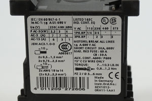 Siemens 3RT1015-1JB41 Contactor AC-3 3kW 400V 1S 1NO