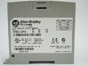 Ab 1762-OF4 MicroLogix 1200 4 CH Analog Output Module Ser. A Rev. B FRN 1.0