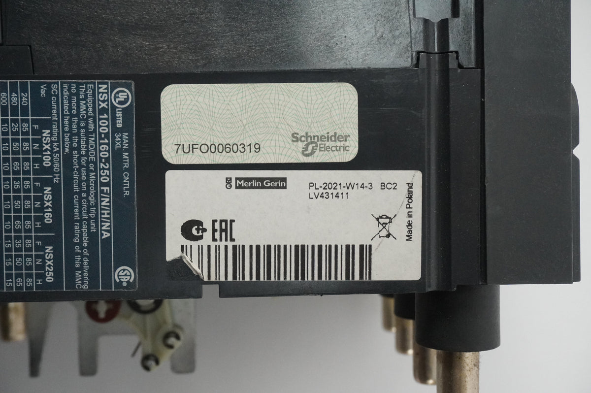 Schneider Electric NSX 160NA NSX 100-160-250 F/N/H/NA Circuit Breaker