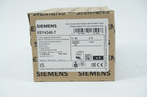Siemens 5SY4340-7 5SY4340-7 Miniature Circuit Breaker 400V 10kA 3-pole. C40 A