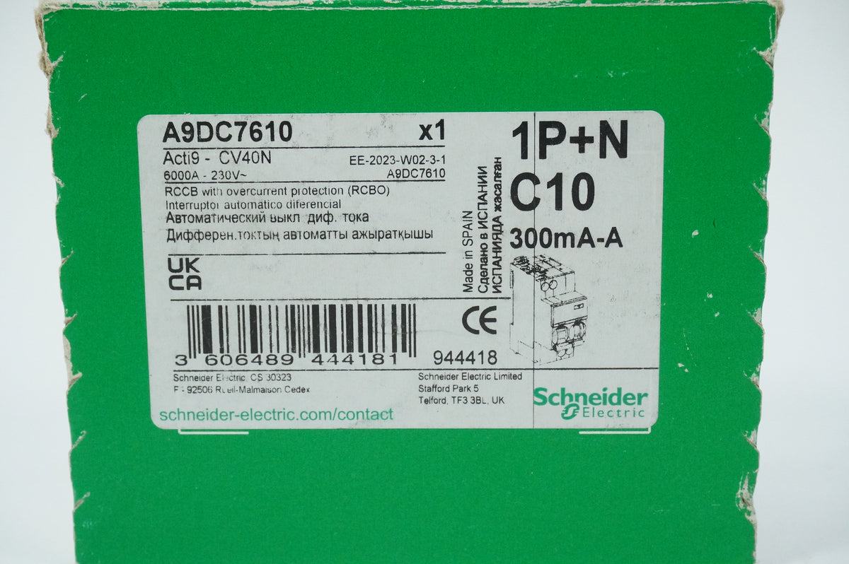 SchneiderE A9DC7610 Schneider Electric A9DC7610 Residual Current Breaker with Ov