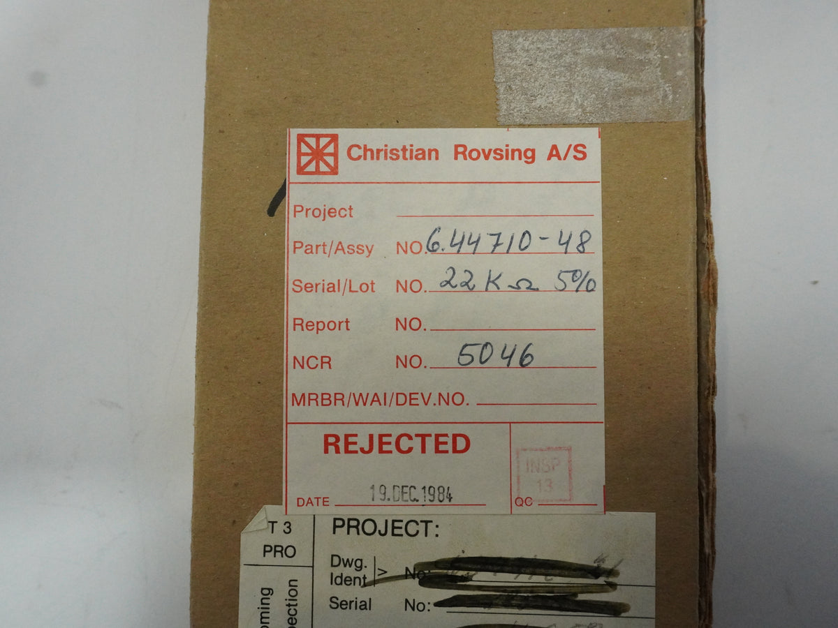Christian Rovsing A/S 6.44710-48 22kΩ, 5% Resistors