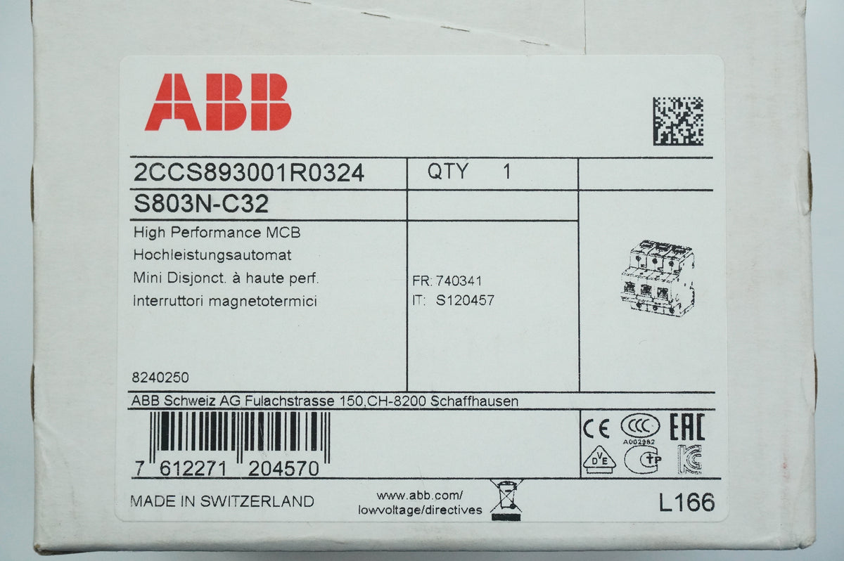 Abb 2CCS893001R0324 S803N-C32 High Performance MCB