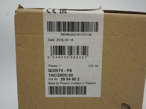 PhoenixCon 2904602 Phoenix Contact 2904602 QUINT4-PS/1AC/24DC/20 Power Supply Un