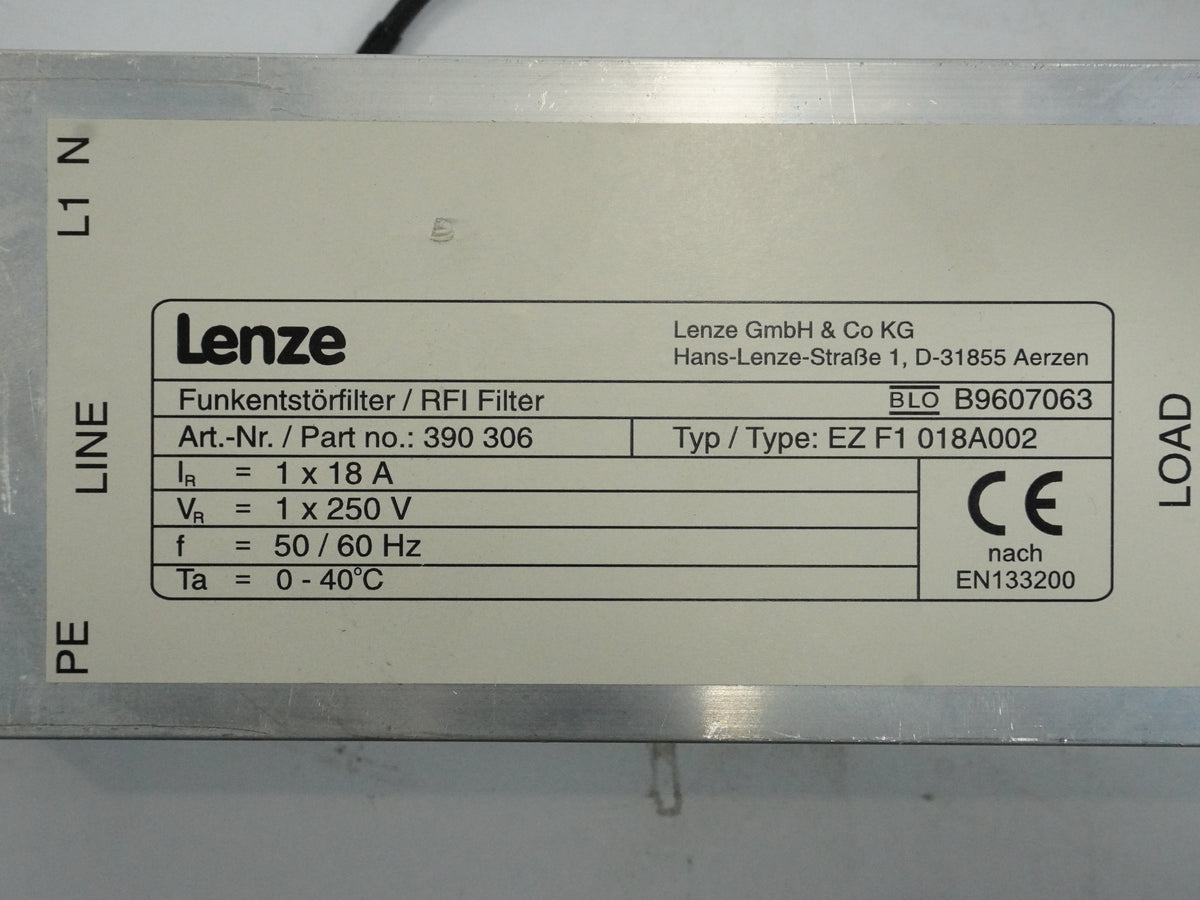 Lenze 390 306 EZ F1 018A002 RFI Filter
