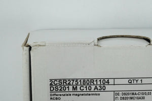 Abb 2CSR275180R1104 DS201 M C10 A30 RCBO 1P+N System pro M Compact