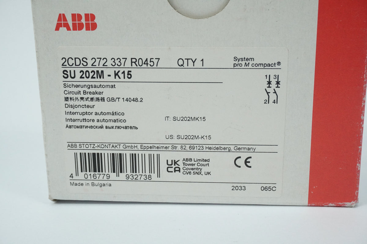 Abb 2CDS272337R0457 SU202M-K15 Circuit Breaker Pro M Compact