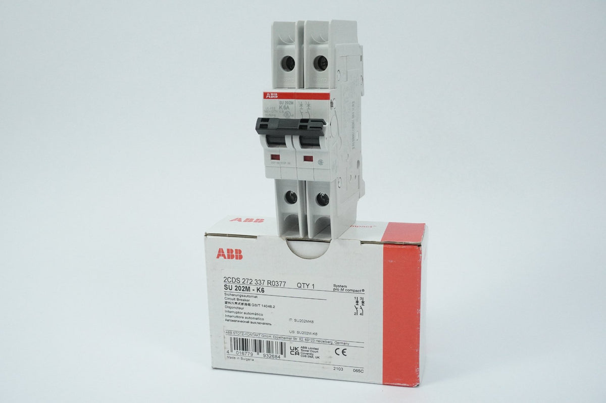 Abb 2CDS272337R0377 SU 202M-K6 Circuit Breaker 2-pole 6A K-characteristic