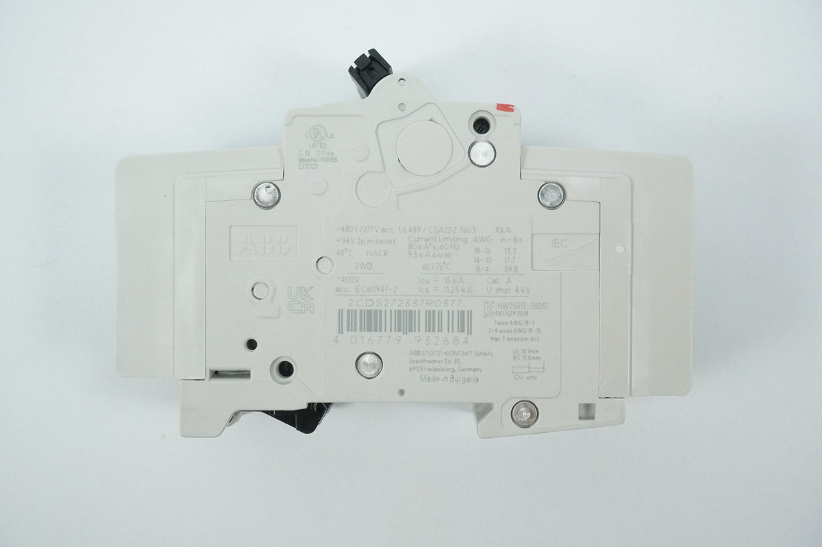 Abb 2CDS272337R0377 SU 202M-K6 Circuit Breaker 2-pole 6A K-characteristic