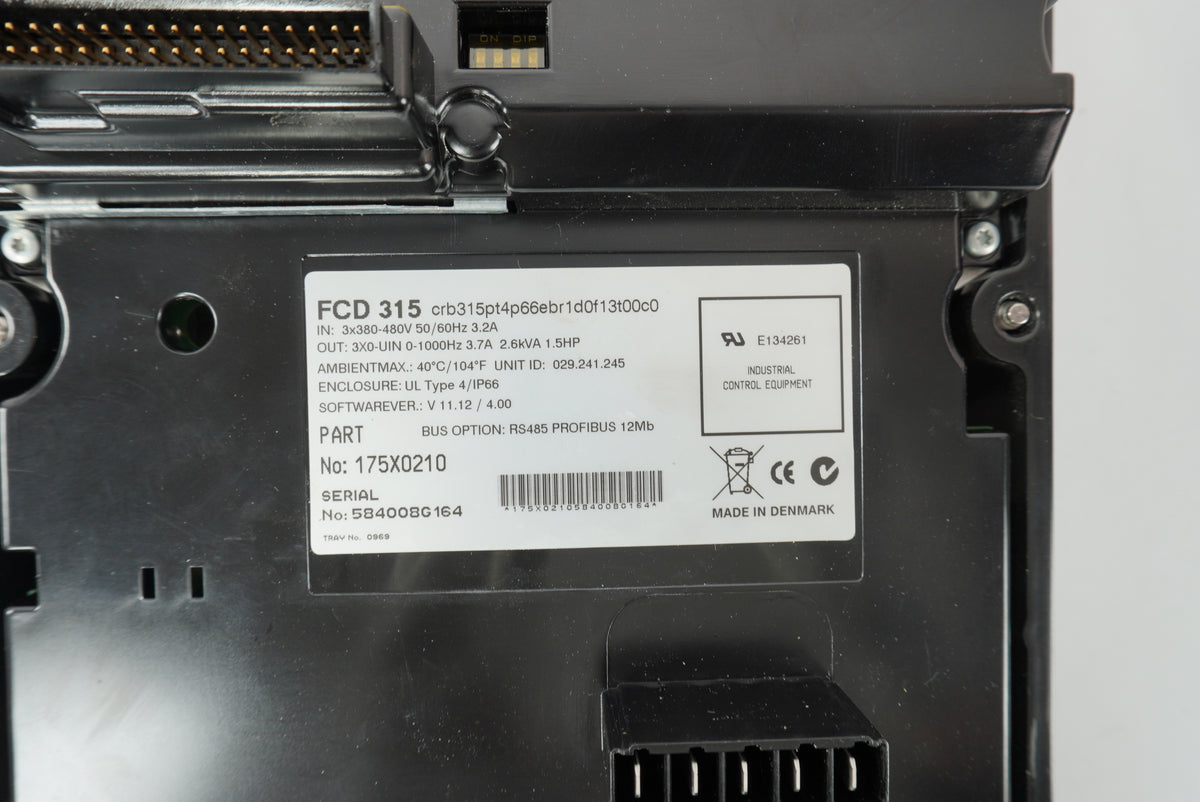 Danfoss 175X0210 FCD 315 VLT Drive crb315pt4p66ebr1d0f13t00c0