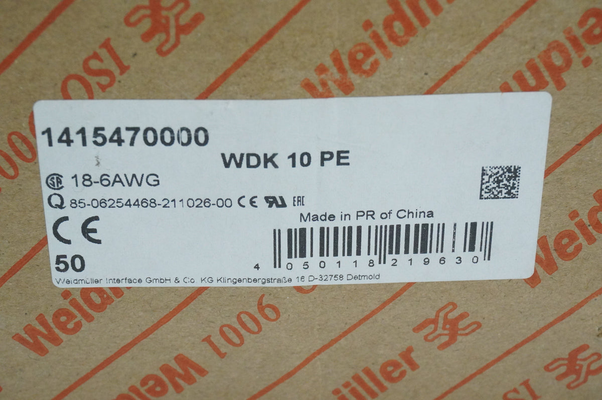 Weidmüller 1415470000 WDK 10 PE Batch 45pcs.