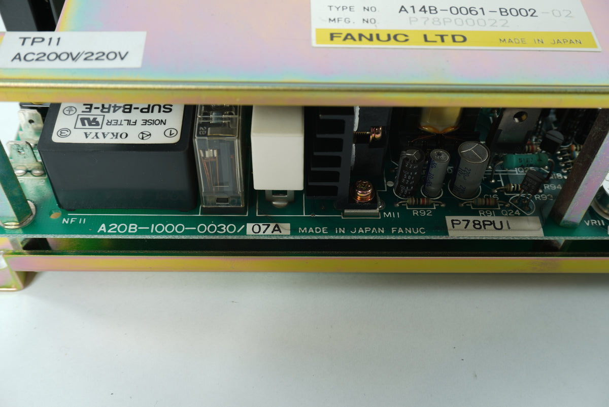 Fanuc A14B-0061-B002-02 Power Unit, W: A20B-1000-0030/07A