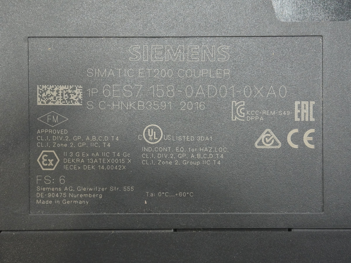 Siemens 6ES7158-0AD01-0XA0 Simatic DP/DP Coupler ET 200