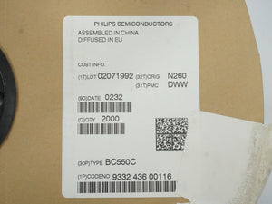 PhilipsSem 933243600116 BC550C Transistor Roll. Roughly 1700 Pcs.