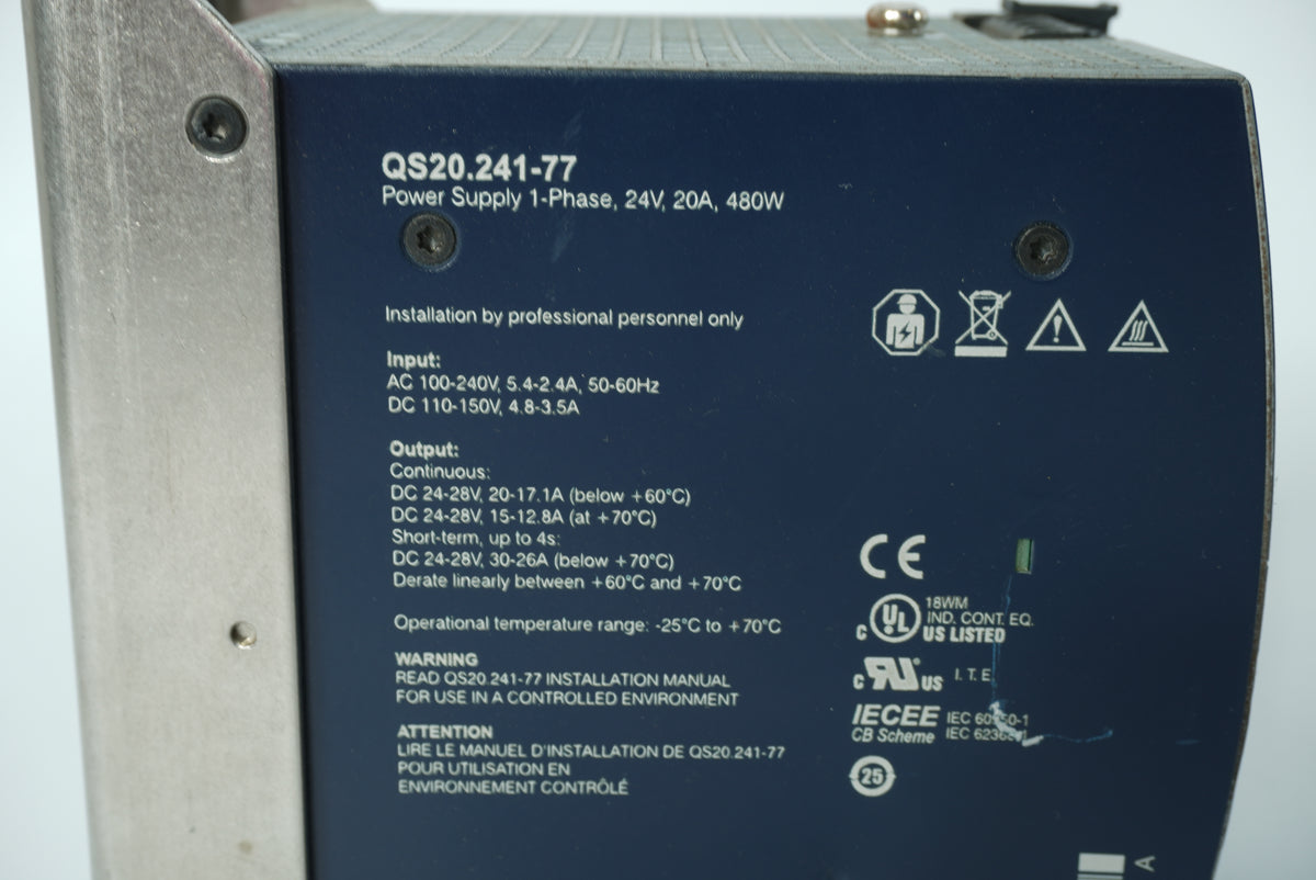Puls QS20.241-77 Power Supply 1-Phase 24V 20A 480W