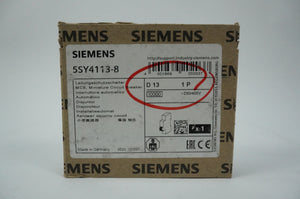 Siemens 5SY4113-8 MCB Miniature Circuit Breaker D13 1P Batch of 2pcs.