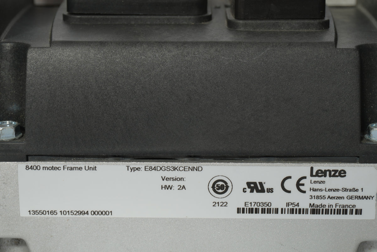 Lenze E84DGDVB11242PS 8400 motec Drive, W: Z35BBC0RC0G211F00S, E84DGS3KCENND