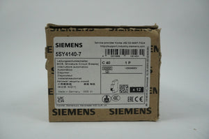 Siemens 5SY4140-7 MCB Miniature Circuit Breaker C40 1P Batch of 12pcs.