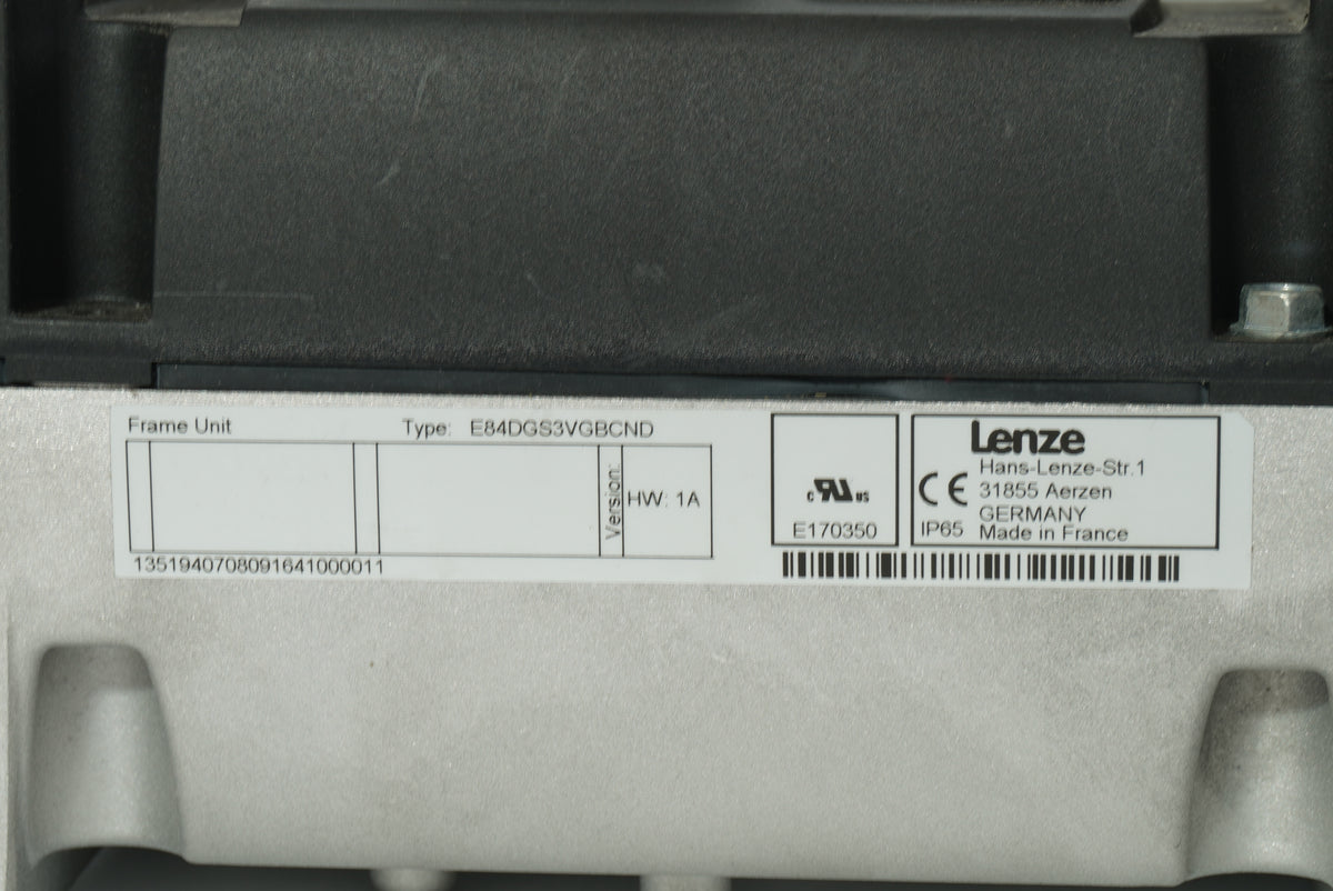 Lenze E84DGDVB22242PS 8400 Motec Drive Unit W: E84DGS3VGBCND