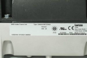 Lenze E84DGDVB75142PS 8400 motec Drive Unit, W:Z35BBC0RC0G175F00S, E84DGS3KCENND