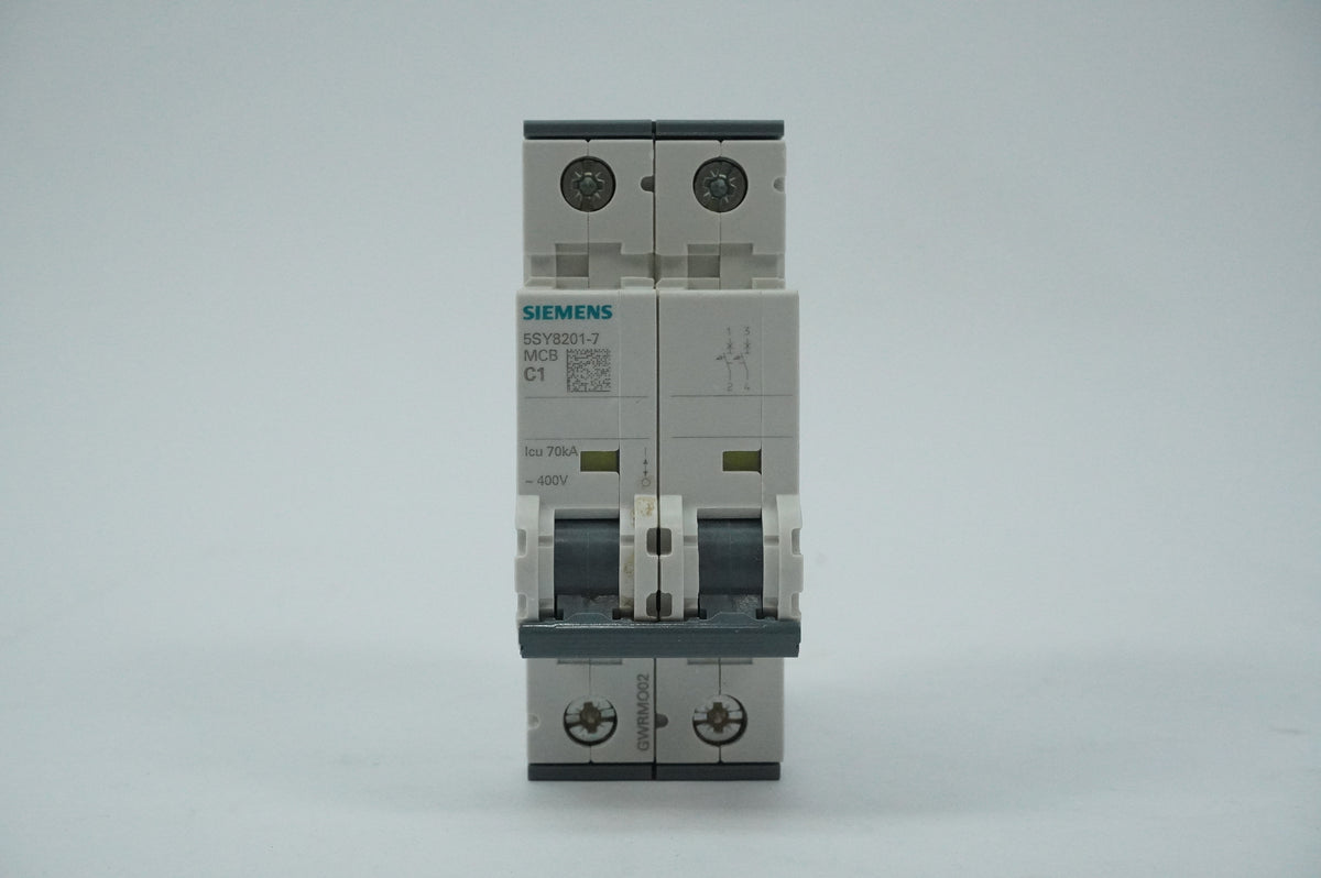 Siemens 5SY8201-7 MCB Miniature Circuit Breaker C1 2P 70kA