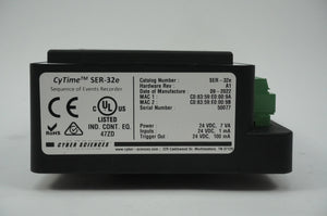 Cyber Sciences SER-32e CyTime SER-32e Sequence of Events Recorder