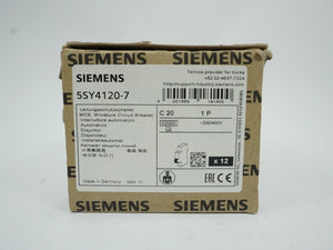 Siemens 5SY4120-7 MCB Miniature Circuit Breaker C20 1P Batch of 12pcs.
