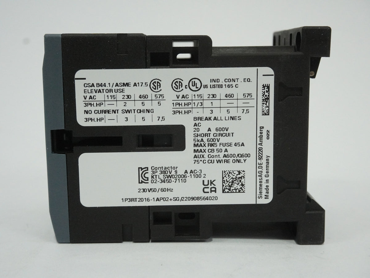 Siemens 3RT2016-1AP02 3RT2016-1AP02 Contactor